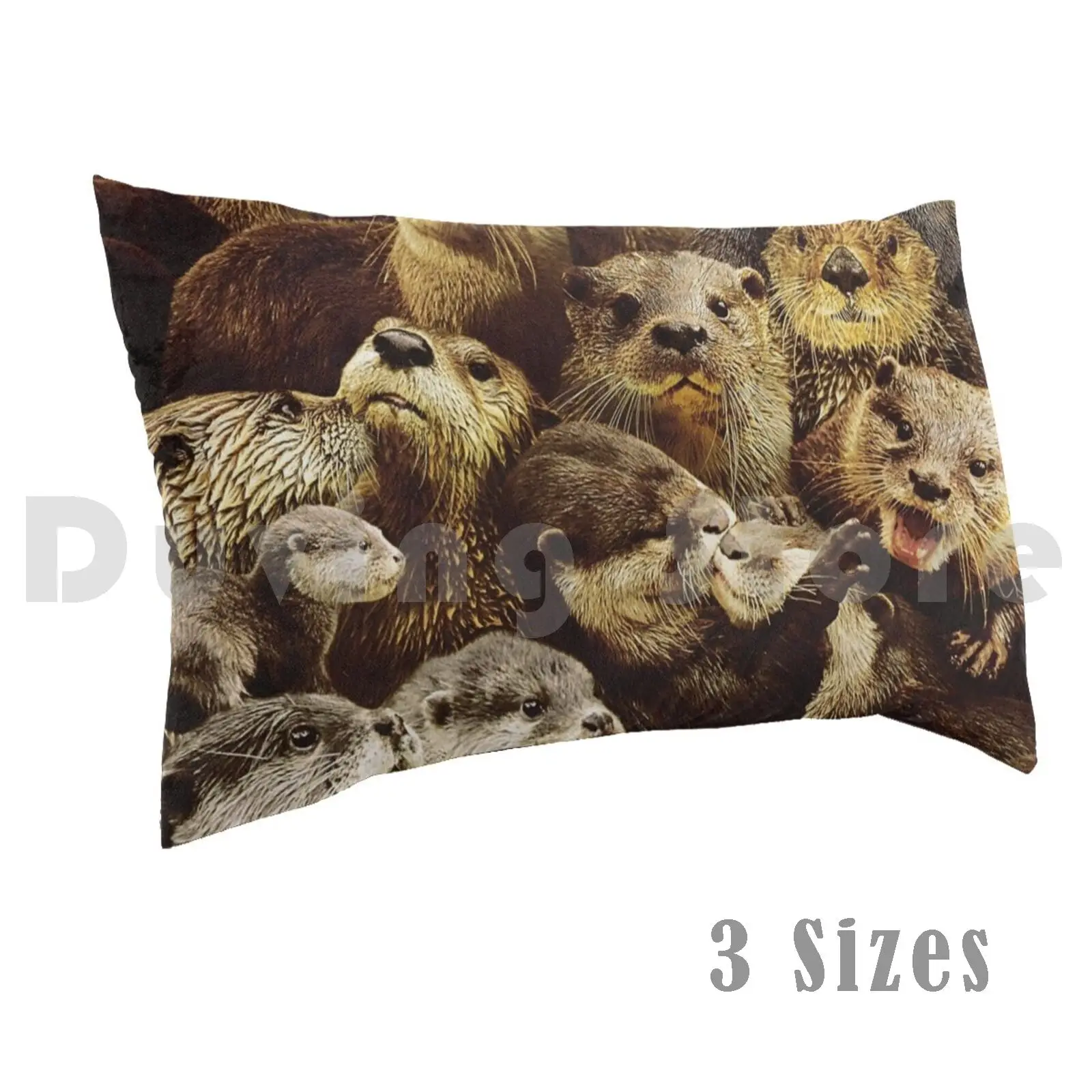 Otters Pillow Case DIY 50*70 Otter Otters Sea Otter Loutre Animal Animals Family Cuddles Cute Sea Water Beaver