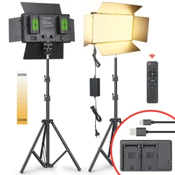 U800 LED Photo Studio Light For Yotube Game Live Video Lighting Portable 40/50W Photography Panel Lamp Stand With Remote Control