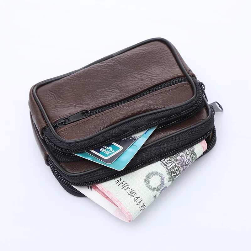 Retro Fashion Leather Men's Pockets Outdoor Leisure Multifunction Bag Wear Leather Belt Mobile Phone Waist Bag Bag