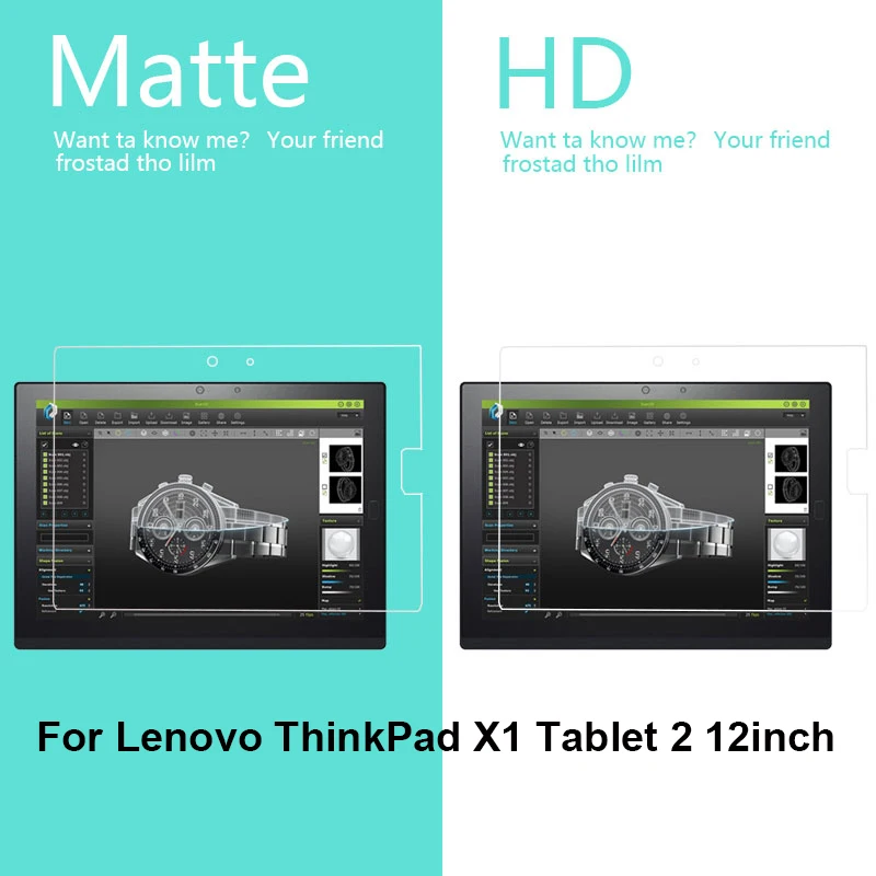 HD Anti-Scratches Clear Glossy Film For Lenovo Thinkpad X1 Tablet 2 12in Anti-Glare Matte Film With Cleaning Tools