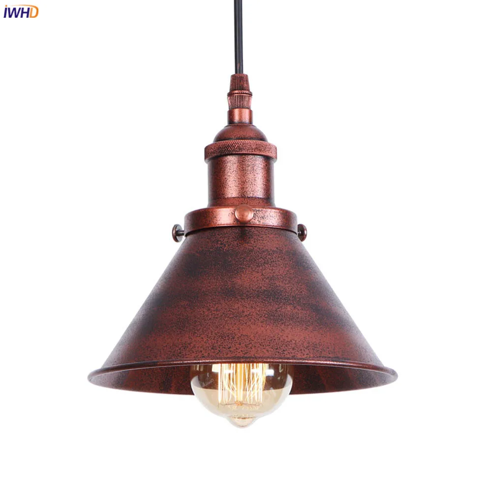 IWHD Loft Decor Industrial Pendant Lamp Bedroom Dinning Living Room Edison Retro Vintage Hanging Light Lamparas Colgantes LED