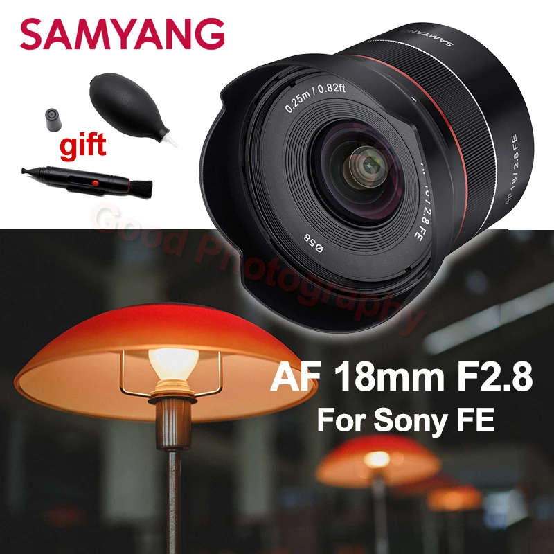 Original Samyang 18mm F2.8 Wide Angle Camera Lens For Sony FE Mirrorless Camera Auto Focus Full Frame Lens For A7R4 A7M3 A7S3