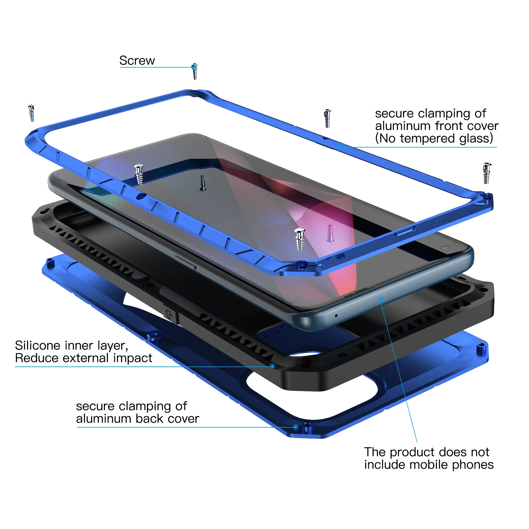 Imagem -02 - Capa de Celular Oppo Encontrar x3 Pro Capa de Alumínio à Prova de Choque e Resistente de Armadura para Oppo Findx3 Pro Acessórios de Telefone