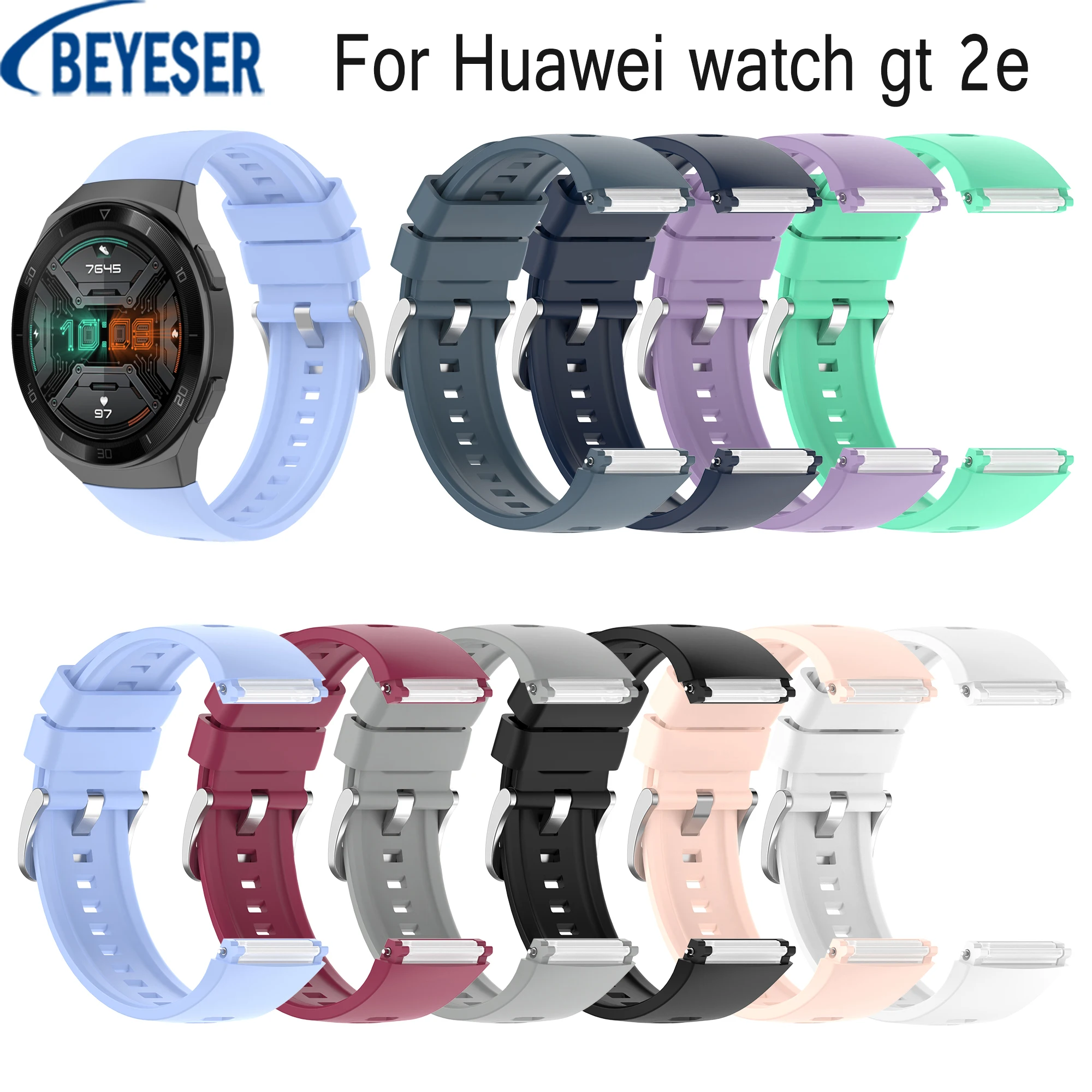 

New Silicone Strap 22MM Sport Band Wristband For Huawei Watch Gt 2e Smart Watch Band Replacement Bracelet Band Strap Accessories