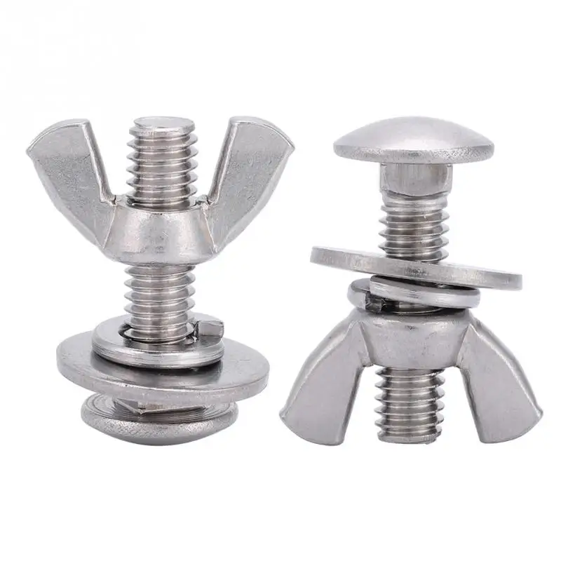 2Pcs 316 Stainless Steel Diving Screws Wing Nuts with 4 Washers for Backplate Underwater Diving BCD Accessories