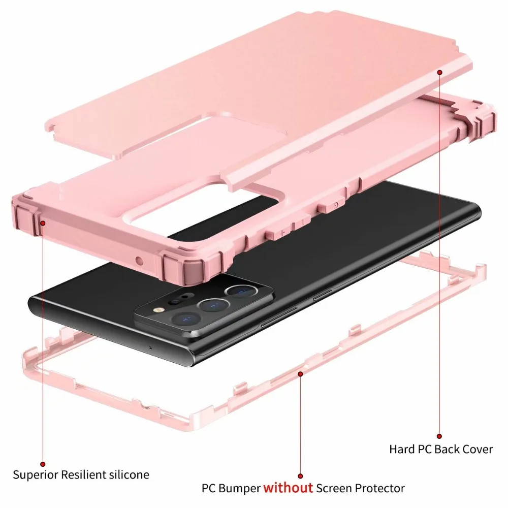 Heavy Duty Hybrid Sturdy Armor Defender High Impact Shockproof Protective Cover Case For Samsung Galaxy Note 20 Ultra/Note 20