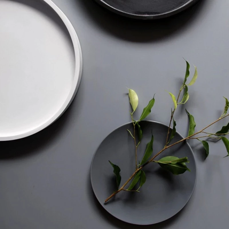 Large 25CM Round Plate Silicone Mold Aesthetic Design Terrazzo Decorative Disc Mold Clay Epoxy Resin Mold