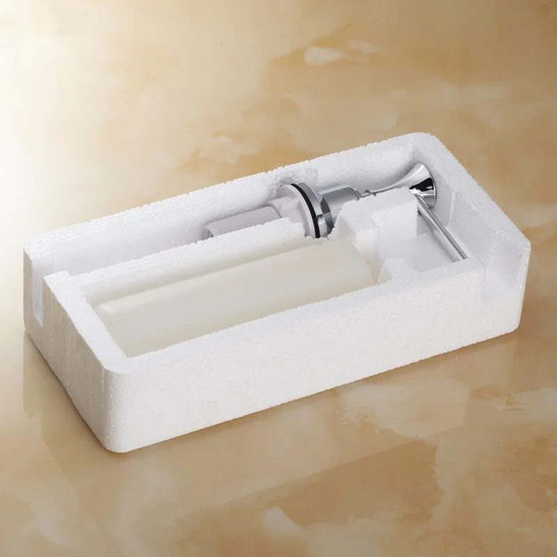 Kitchen Sink Silver Soap Dispenser Built-in Design 400 ML/500 ML Liquid Soap Bottle with Copper Head Hand Press Dispenser Bottle