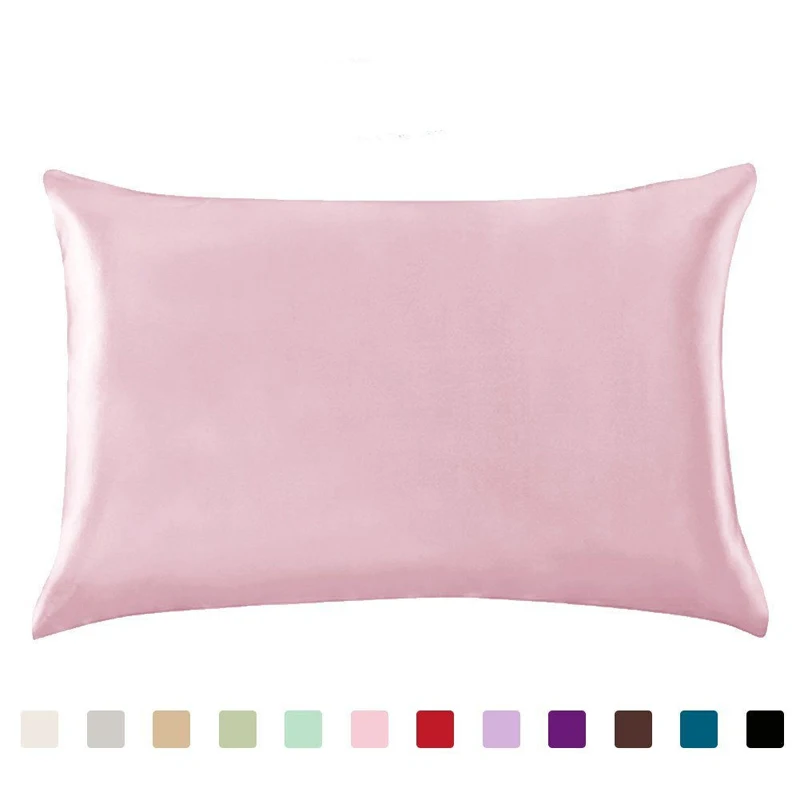 

100% Queen Standard Satin Silk Soft Mulberry Plain Pillowcase Cover Chair Seat Square Pillow Cover Home19