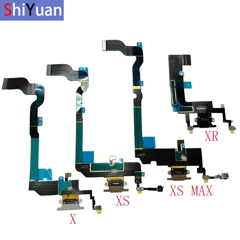 USB Charger Port Dock Connector Flex Cable For iPhone X XR XS MAX Charging with Microphone Repair Replacement Parts