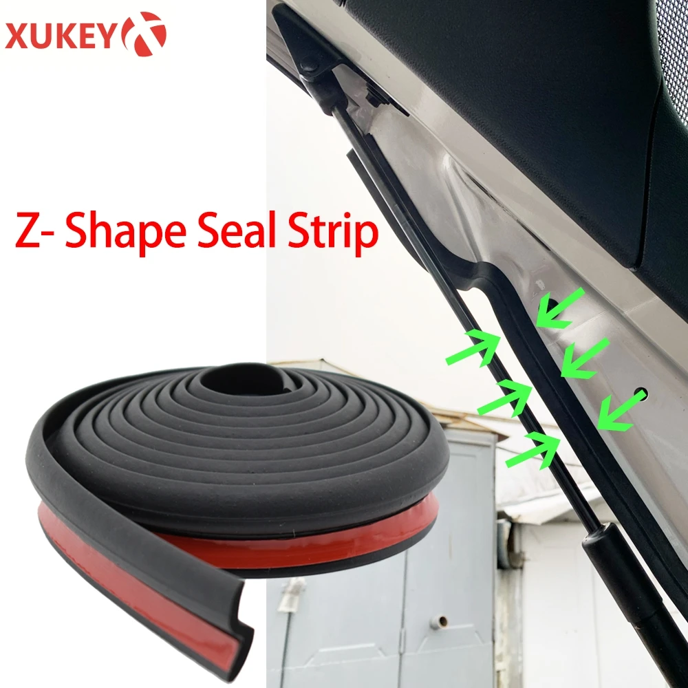 2m x 25mm Car Seal Strip Z-Shape Universal Rubber Sealing For Engine Cover Hood B Pillar Trim Sealant Waterproof Sound Isolation