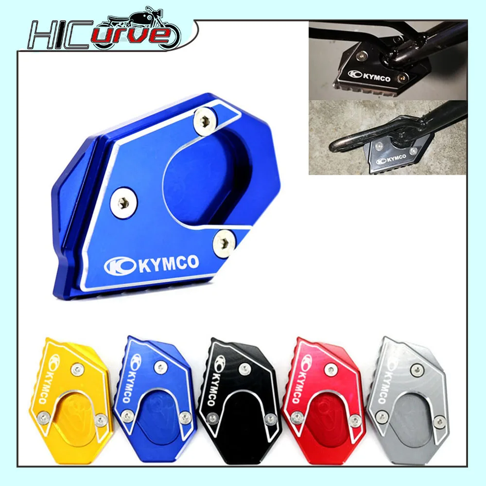 CNC Kickstand Foot Side Stand Extension Pad Support Plate Enlarge Stand For KYMCO Xciting 250 300 350 400 400i 250i 300i 350i