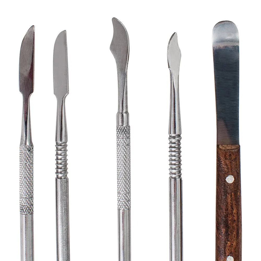 10 個のステンレス鋼歯科用スパチュラセット歯ワックス彫刻用多用途石膏ナイフツール歯科医と学生用