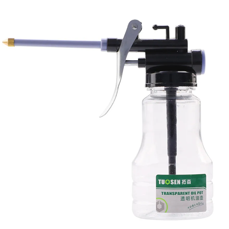 Oiler for Greasing Transparent Oil Can Lubrication High Pressure Pump Oiler Lubricating Oil Plastic Machine 250ml Grease Gun