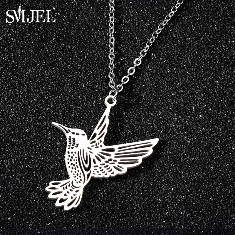 SMJEL Wild Dieren Ketting Roestvrij Staal Kolibrie Kettingen Leuke Eagle Phoenix Zwaluw Vogels Ketting Collares