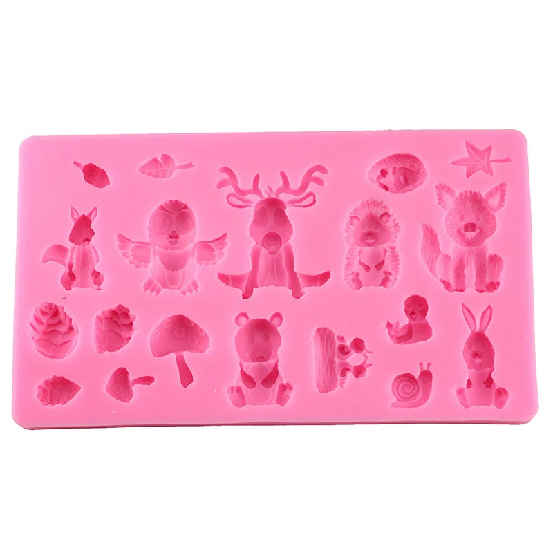 3D Animals Chocolate Fondant Molds Baby Birthday Cake Decorating Tools Cake Silicone Baking Mold Candy Clay Moulds