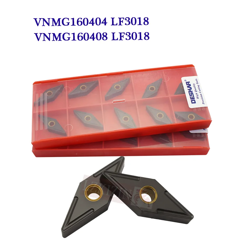 10PCS VNMG160404 VNMG160408 LF3018 Carbide Insert Original DESKAR CNC lathe Cutter tools External turning Tool For Cast Iron