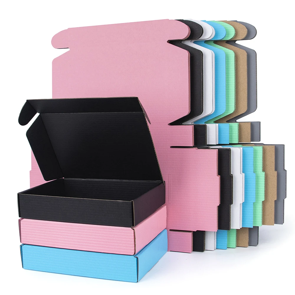 5pcs/10pcs/kraft box wholesale color package carton small gift box Wigs blank 3layer corrugated box