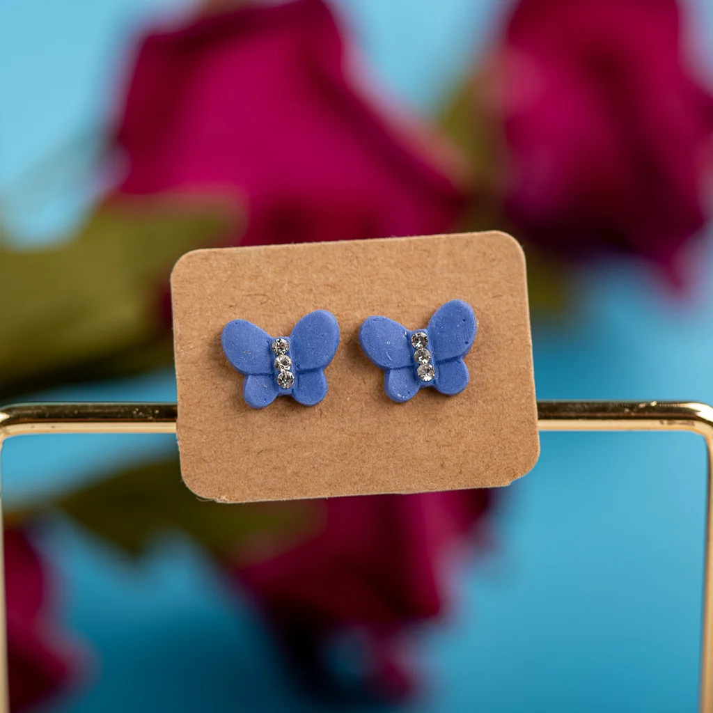 High-quality ceramic stud earrings with rhinestone anti-allergic ear acupuncture #LZ529 button earings bienen schmuck jewlery