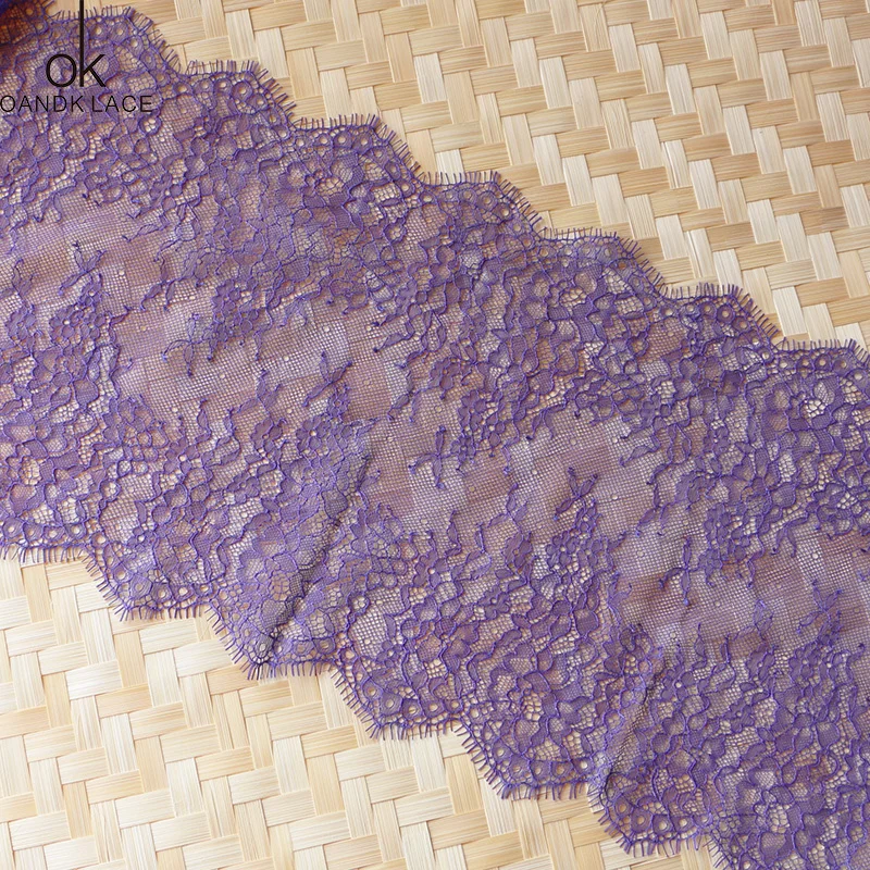 1.5 meter/ lot Eyelash Lace Fabric  DIY Decorative High Quality Soft Off Nylon Eyelash Lace Trim Wedding Dress Fabric