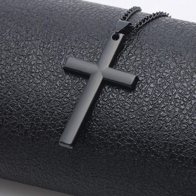 1 unidad de collar con colgante de cruz a la moda para hombres y mujeres, collar de cadena de cuentas cruzadas de Hip Hop, accesorios de joyería Unisex, cosa genial