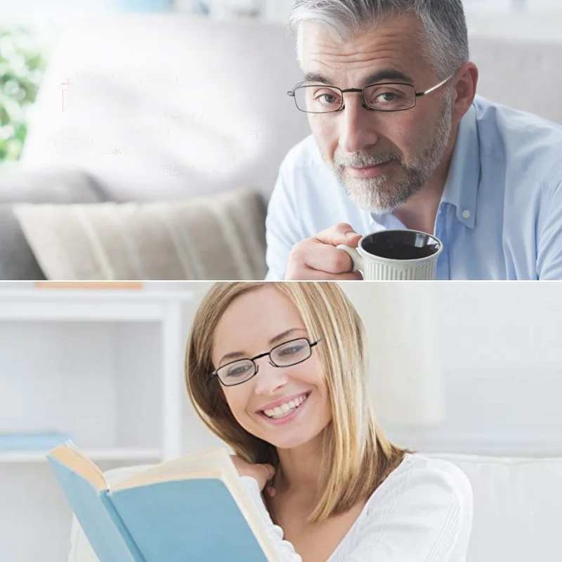 Gafas de lectura plegables de aleación de titanio para hombre y mujer, lentes ultraligeras con estuche, antiluz azul, para presbicia, 1,0, 1,5, 2,0
