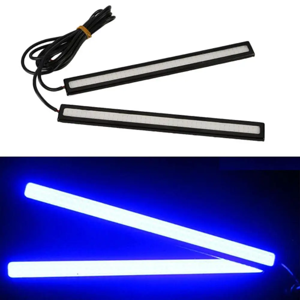 2Pcs กันน้ำ LED กลางแจ้ง Cool สีขาว/สีขาว/สีแดง17ซม.Universal COB ไฟ LED ทำงานกลางวัน D RL ขับรถ Strip Light