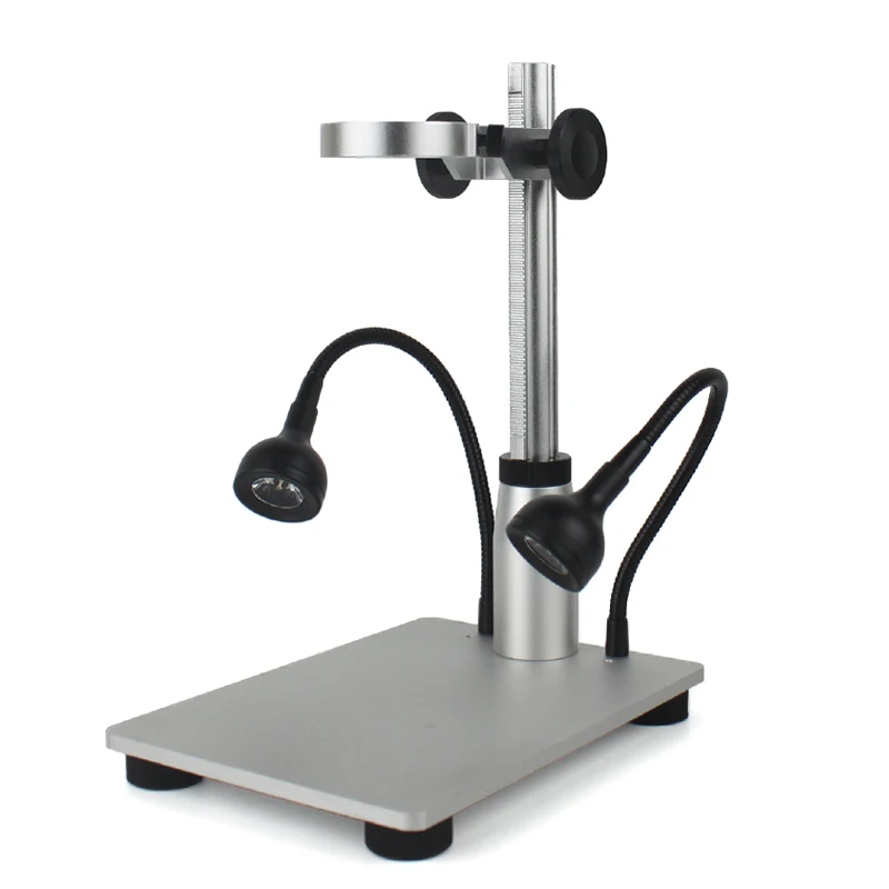 

Aluminum Alloy Stand USB Microscope Stand Holder Bracket With led light Foothold Table Frame for Microscope Repair Soldering