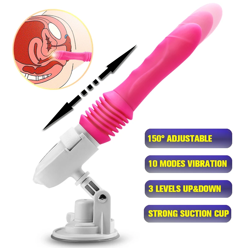 Up And Down Movement Sex Machine Female Dildo Vibrator Adult Sex Toys For Women Han-Free Automatic Penis With Suction Cup