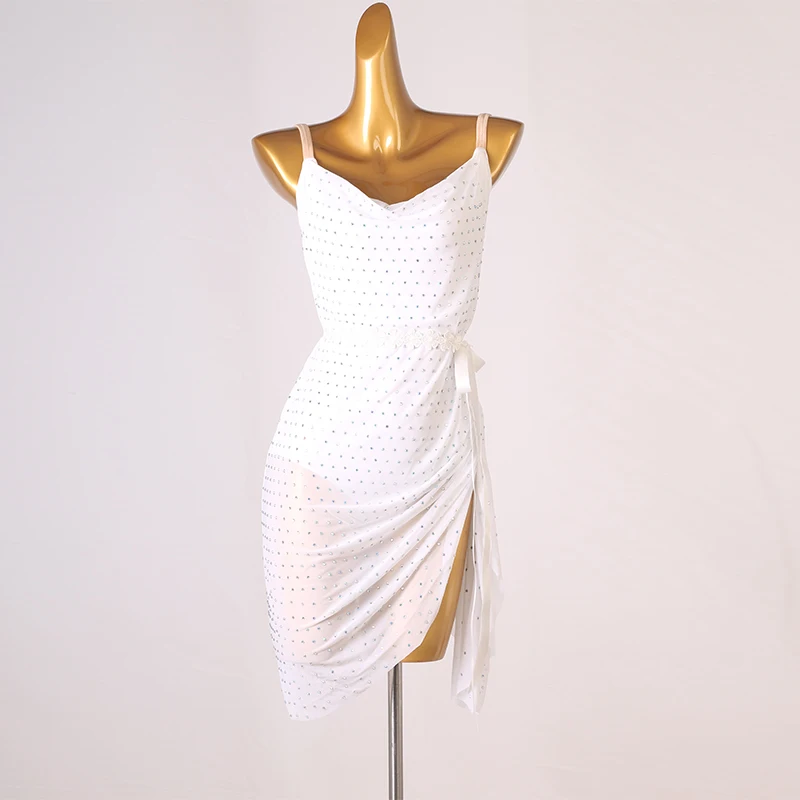 

Girls Women Latin Dance Dress For Girls Rhinestone Ballroom Salsa Tango Dance National Standard Competition Practice Costumes