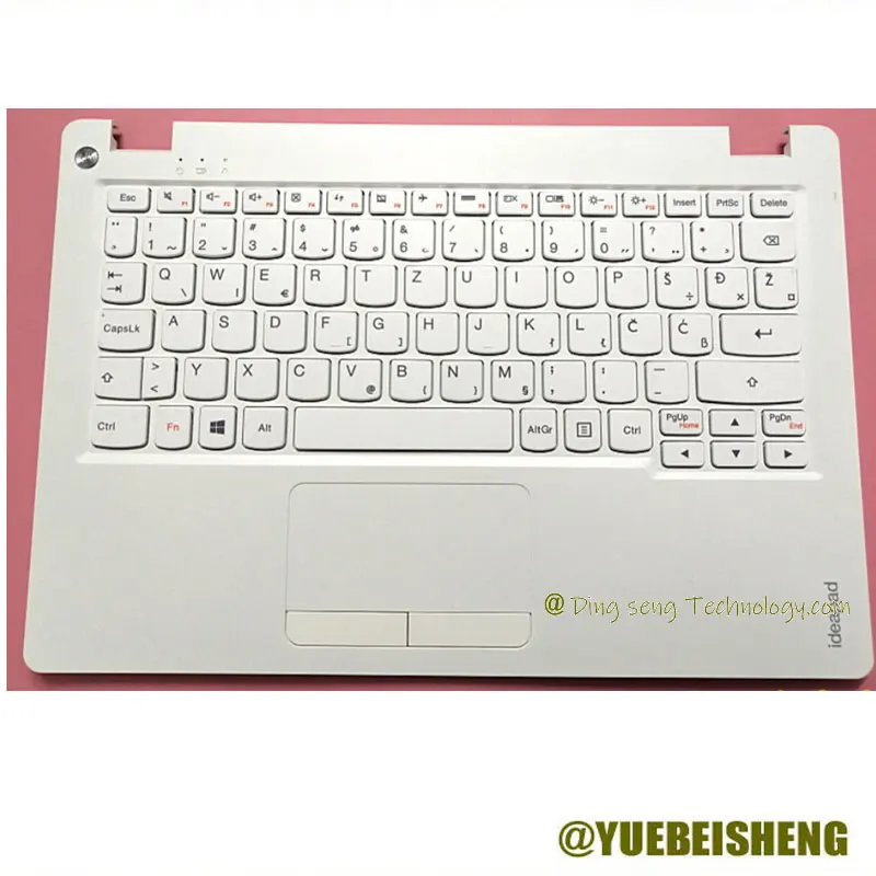 

YUEBEISHENG NEW For Lenovo ideapad 110S-11 110S-11IBR Palmrest Serbian keyboard Upper Cover Touchpad 5CB0M53620