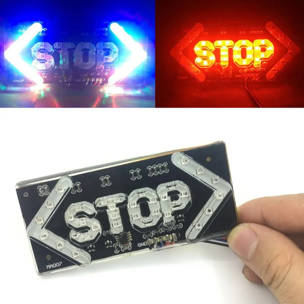 12V Warning Light LED Motorcycle Light Flash STOP Motor Indicator Lamp Brake Turn Signal Driving Taillight