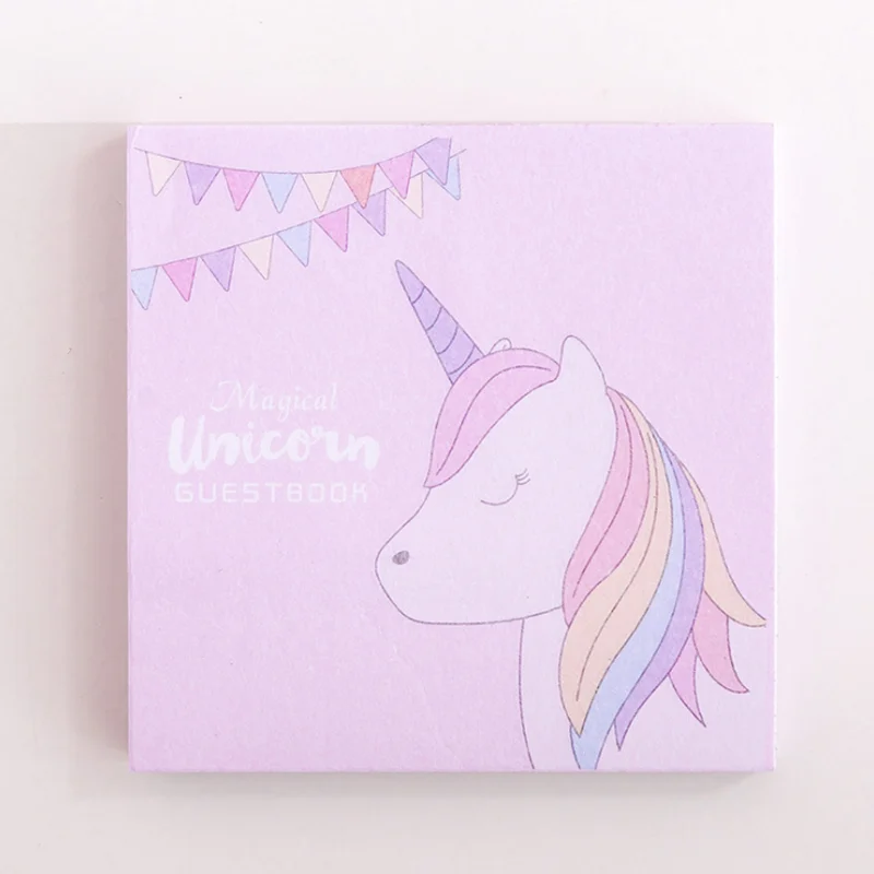 1Pc Kawaii แฟนตาซี Unicorn Sticky Notes Tearable Notepad Planner Memo Pad สมุดสำนักงานโรงเรียนเครื่องเขียนสติกเกอร์