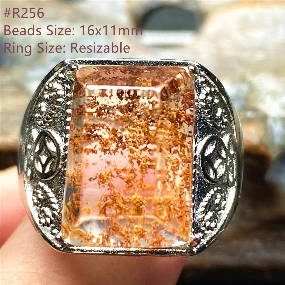 

Топ из натурального Phantom Кварцевый камень кольцо ювелирные изделия для мужчин с украшением в виде кристаллов любовь богатство удачи подарок 16x11 мм бисер драгоценный камень регулируемое кольцо AAAAA