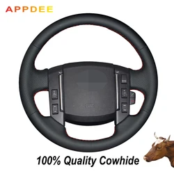 Hand-stitched Black Genuine Leather Steering Wheel Cover for Land Rover Freelander 2 2007 2008 2009 2010 2011 2012