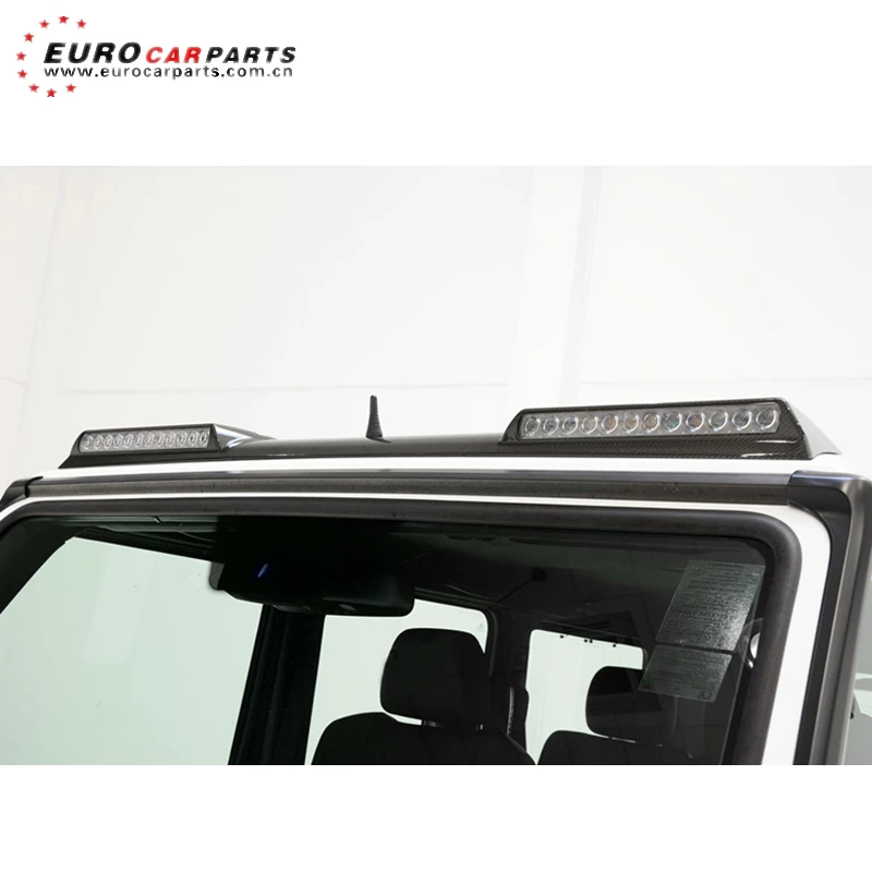 

W463 light bar fit for G-class W463 G500 G550 G55 G63 G65 roof front spoiler B-style carbon fiber B800 light bar with LED