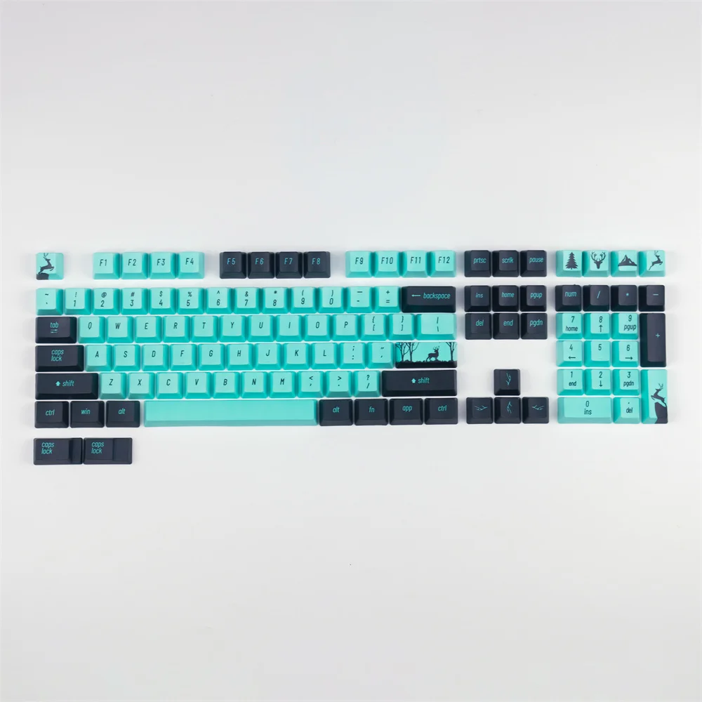 Tropical Rainforest Deer Theme Keycaps Set PBT 5ide Dye Sublimation Key Caps For MX Switch mechanical Keyboard OEM Profile