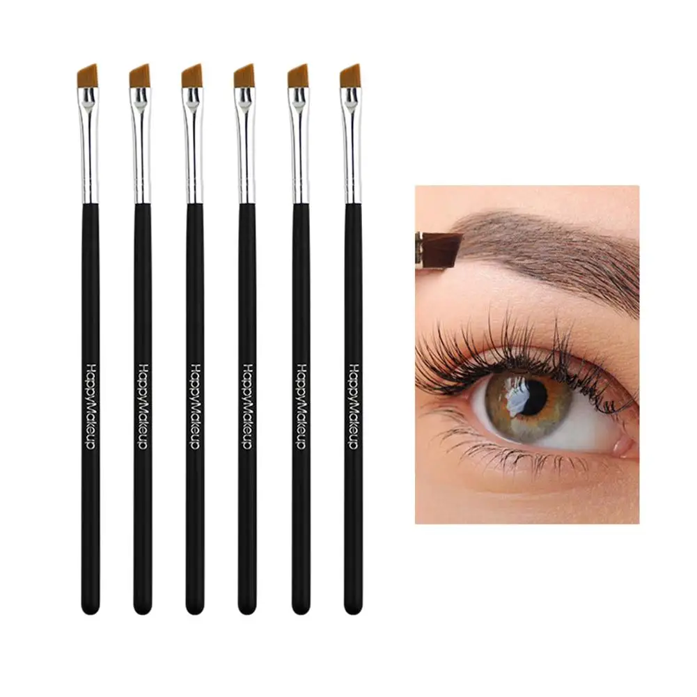 5/1pcs Professional Bevel Eyebrow Brush Black Angled Brush High Quality Eyebrow Makeup Brush Acrylic Rhinestone Eye Brush