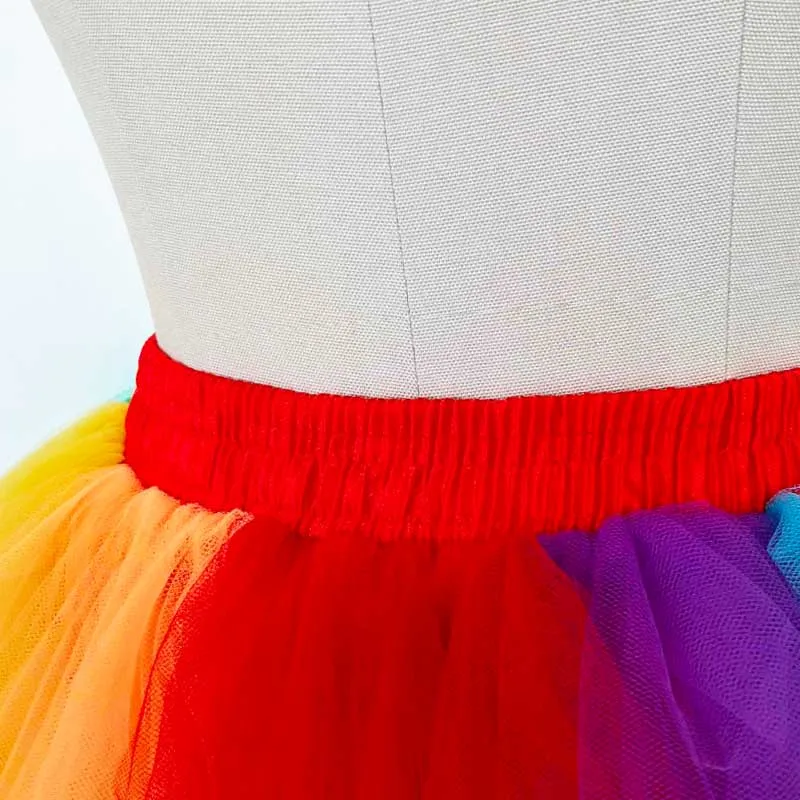 JIERUIZE Nhiều Màu Sắc Ngắn Petticoats Rainbow Ngắn Váy Lolita Cosplay Petticoat Ba Lê Váy Tutu Rockabilly Crinoline