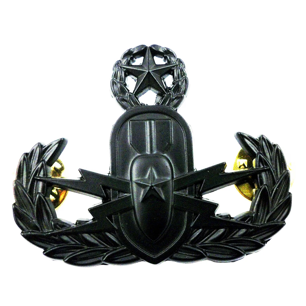 US EXPLOSIVE ORDNANCE DISPOSAL EOD MASTER BADGE PIN INSIGNIA COCKADE BLACK