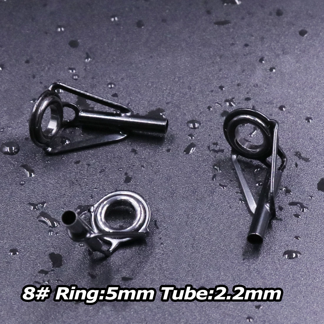 5 Stück Angelrute spitzen führungen Reparatur satz Edelstahl rahmen Keramik ringe schwarze Rute Bau führung Augen bau Reparatur 6 # ~ 16 #