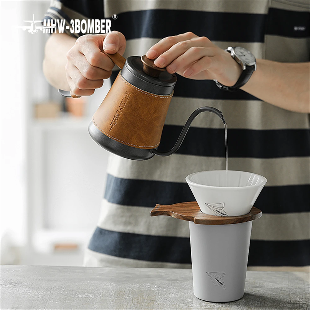 360/600ML Non-stick Stainless Steel Pour Over Coffee Tea Pot Long Narrow Spout Hand Drip Kettle Coffee Accessories