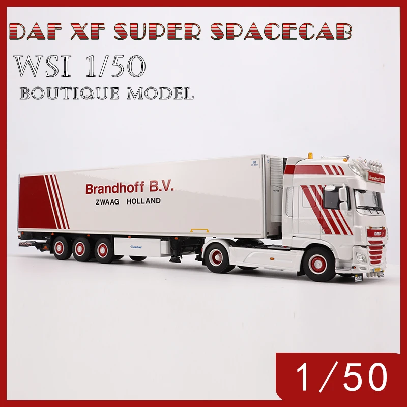 

WSI 1:50 DAF XF SUPER SPACECAB MY2017 4*2 +REEFER-3AXLE CAR MODEL BRANDHOFF TRANSPORT 01-2471