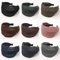 Diadema de encaje de lado ancho con degradado para mujer y niña, diadema sencilla transpirable antideslizante, accesorios para el cabello