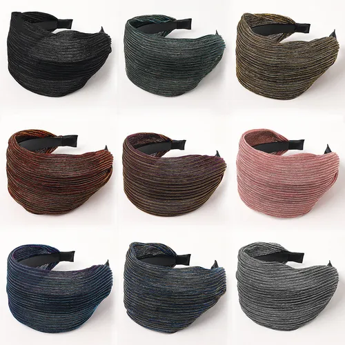 Diadema de encaje de lado ancho con degradado para mujer y niña, diadema sencilla transpirable antideslizante, accesorios para el cabello