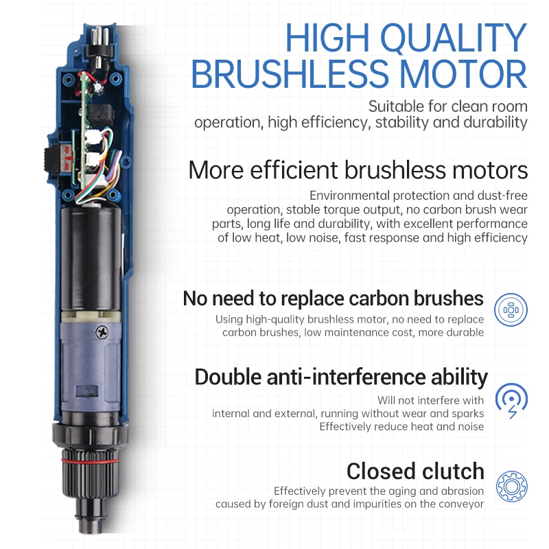 A-BF Brushless Electric Screwdriver Adjustable Automatic Electric Batch 60W Industrial Grade In-line Torque Power Tool 110V 220V