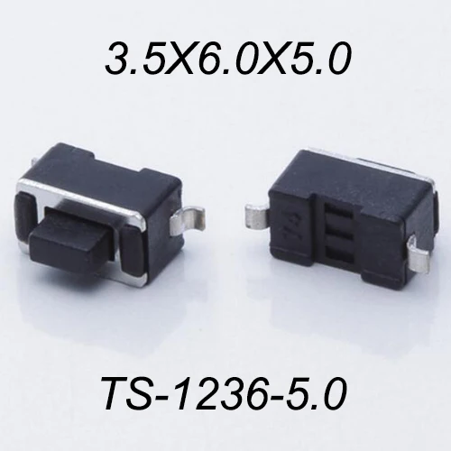 50PCS Black Push Button Switch Momentary Tact Button Switch 3X6X5mm/4.3mm DIP /SMT 2Pin 260GF Key Power Button