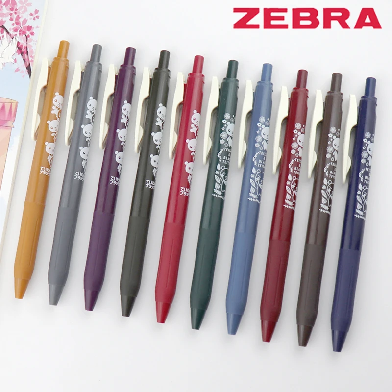 

New Product Japan Zebra JJ15 Cute Limited Edition Kitakyushu Black and White Bear Retro Gel Pen 0.5mm Press Pen 10 Colors