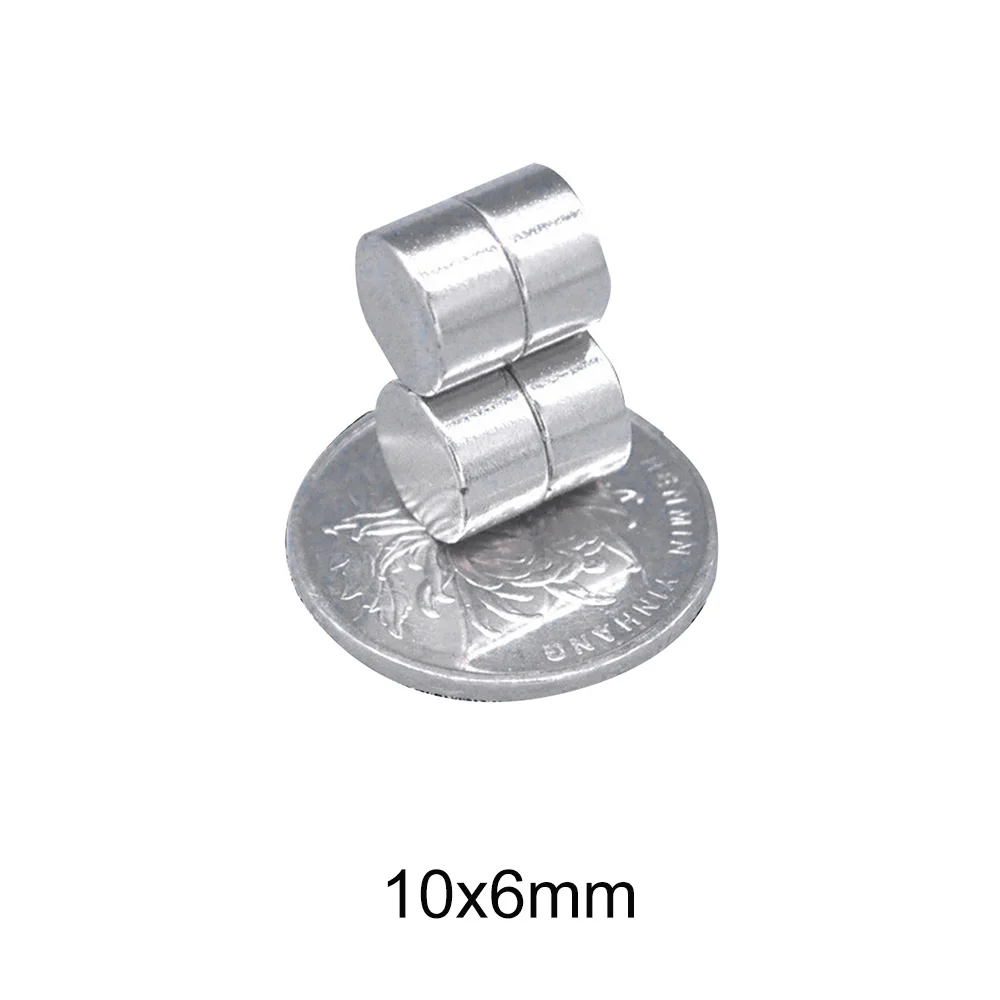 10~150PCS 10X6 mm Round Neodymium Magnets 10mmx6mm N35 Small Magnets Disc 10*6 Strong Cylinder Rare Earth Magnetic 10x6mm 10*6mm