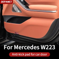 Door kick pad for 2021~2025 Mercedes w223 S series 400 450 550 480 accessories